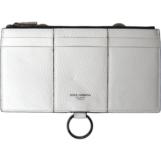 Elegant White Leather Crossbody Cardholder