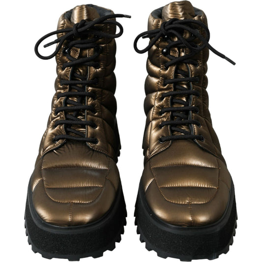 Bronze Plateau Padded Boots with DG Logo Plate