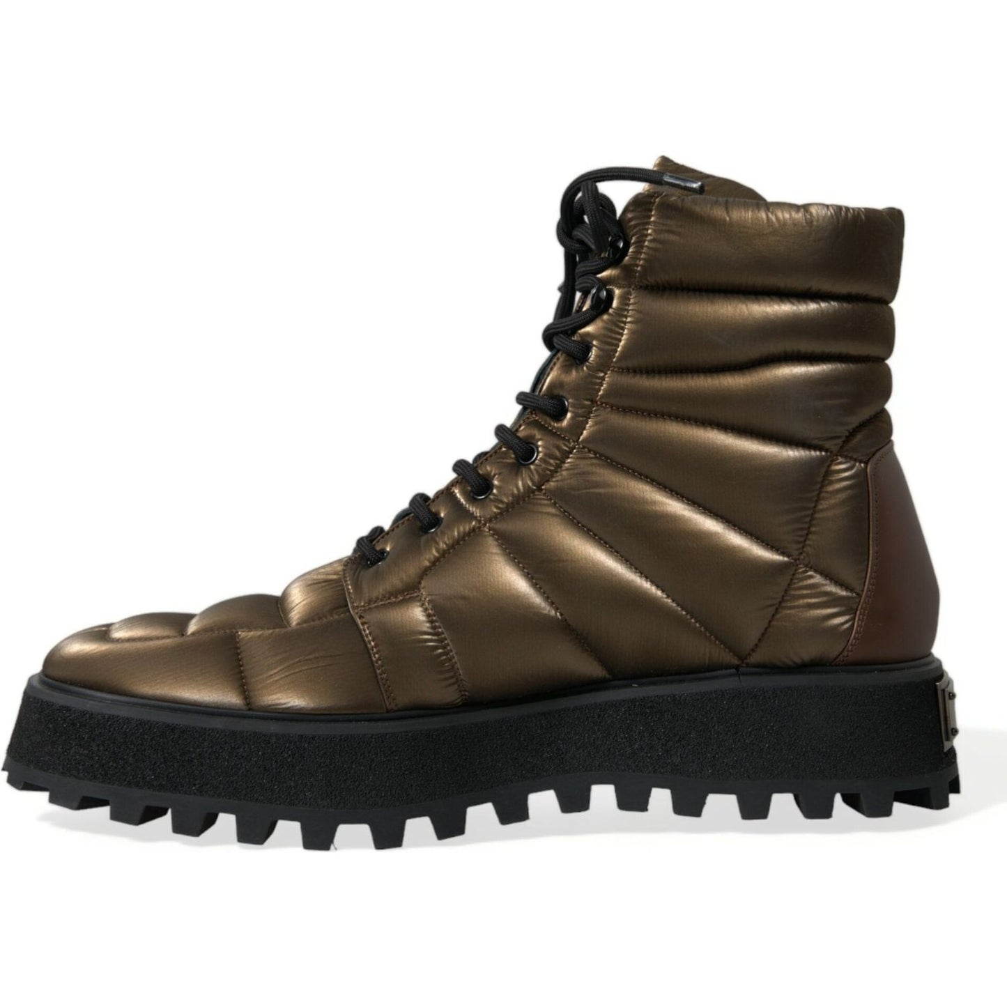 Bronze Plateau Padded Boots with DG Logo Plate