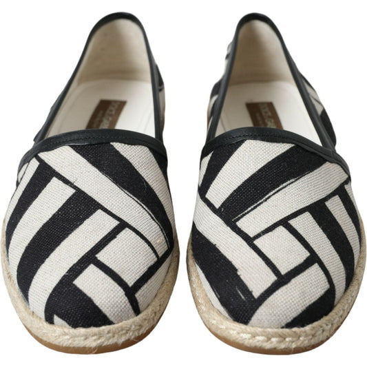 Chic Striped Luxury Leather Espadrilles