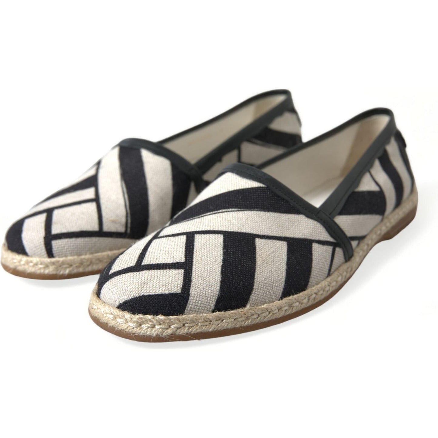 Chic Striped Luxury Leather Espadrilles