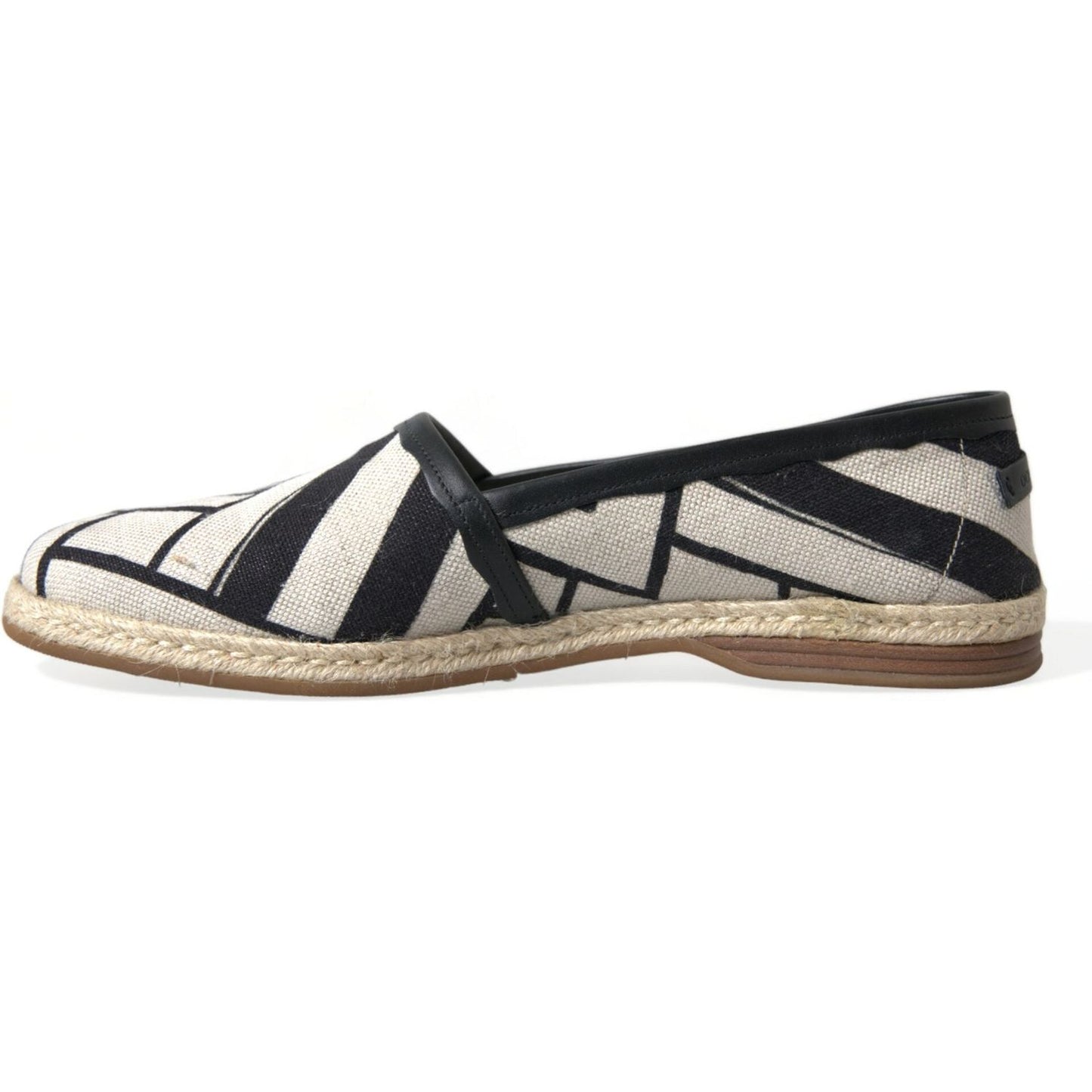 Chic Striped Luxury Leather Espadrilles