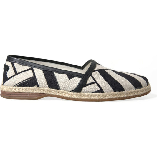 Chic Striped Luxury Leather Espadrilles