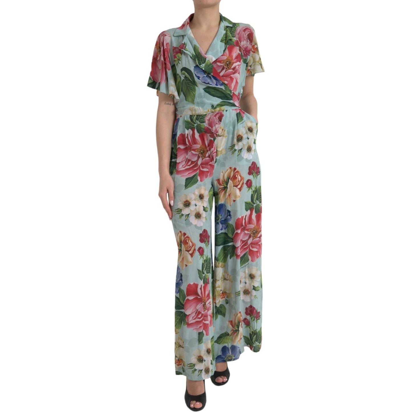 Elegant Floral Silk Crepe Jumpsuit