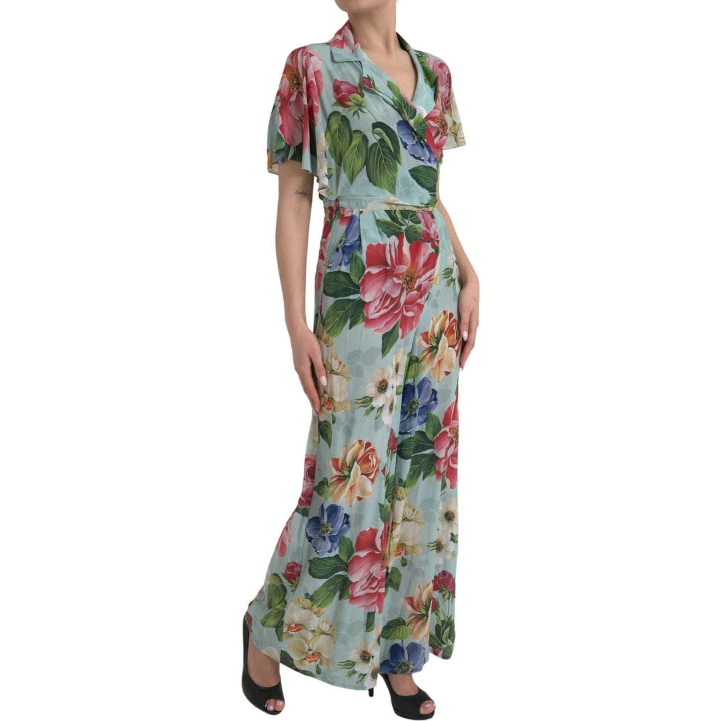 Elegant Floral Silk Crepe Jumpsuit