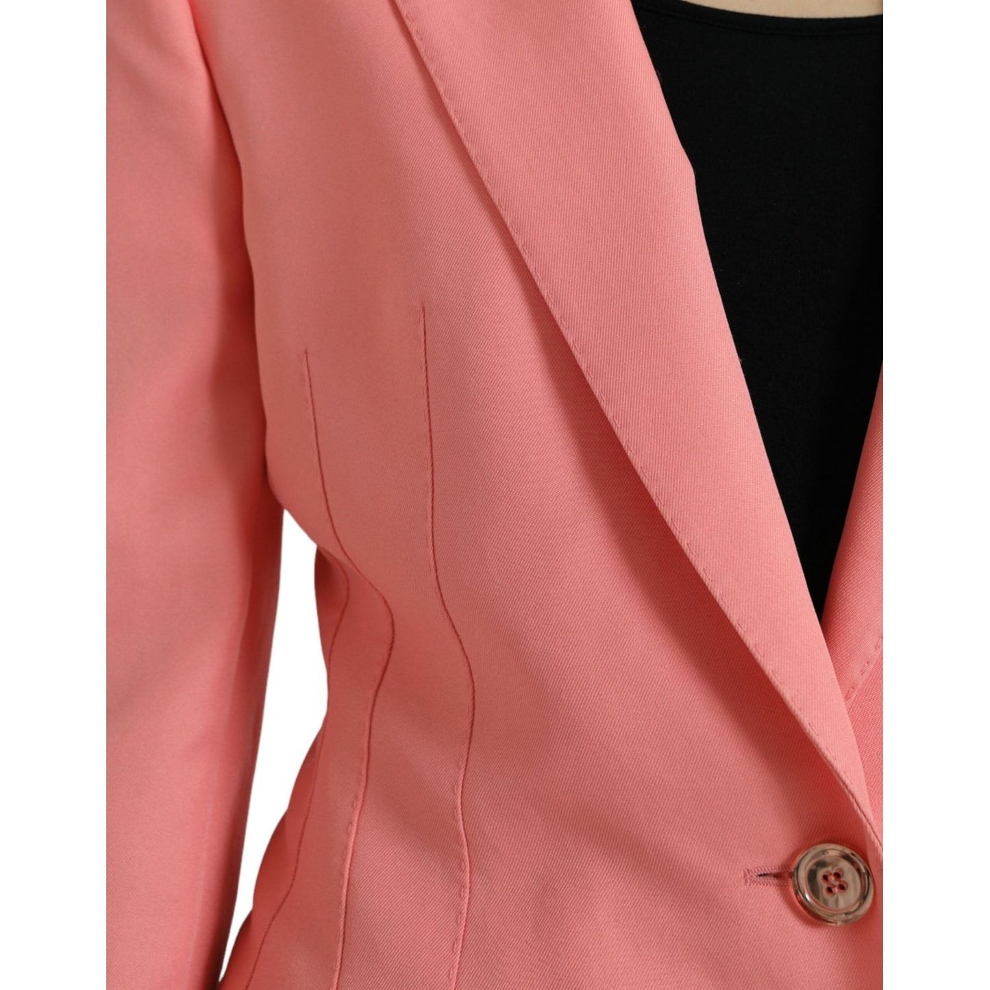 Chic Pink Peak Lapel Blazer