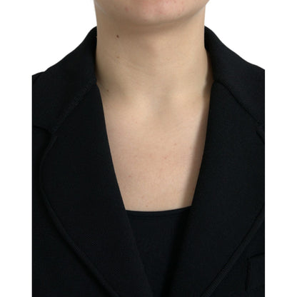 Dolce & Gabbana Black Viscose Single Breasted Blazer Jacket