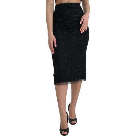 Elegant High Waist Midi Skirt Dolce & Gabbana