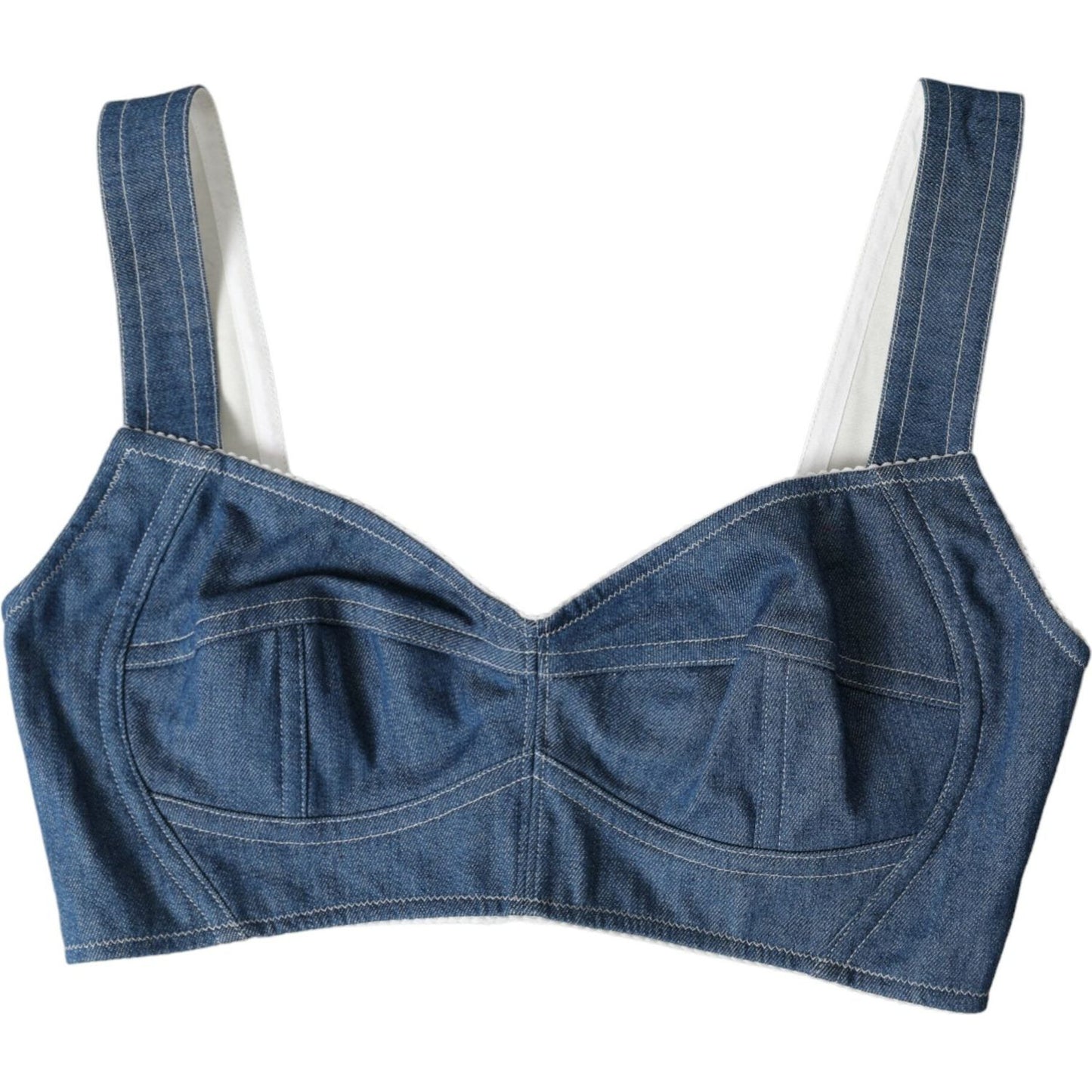 Elegant Blue Bustier Crop Top