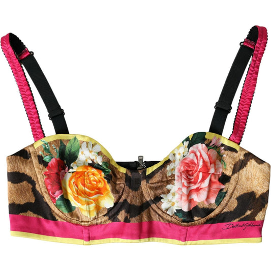 Floral Silk Blend Bustier Crop Top Dolce & Gabbana