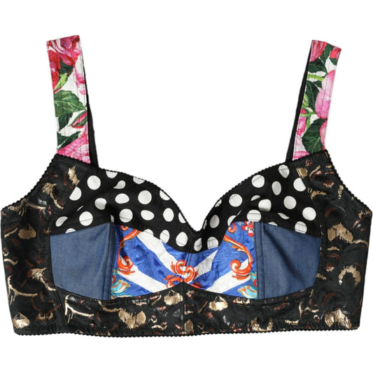 Dolce & Gabbana Floral Patchwork Bustier Crop Top Dolce & Gabbana