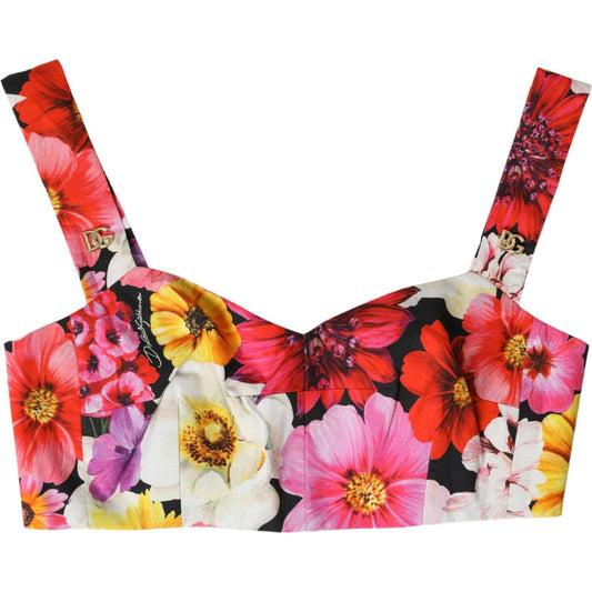 Exquisite Floral Bustier Crop Top Dolce & Gabbana