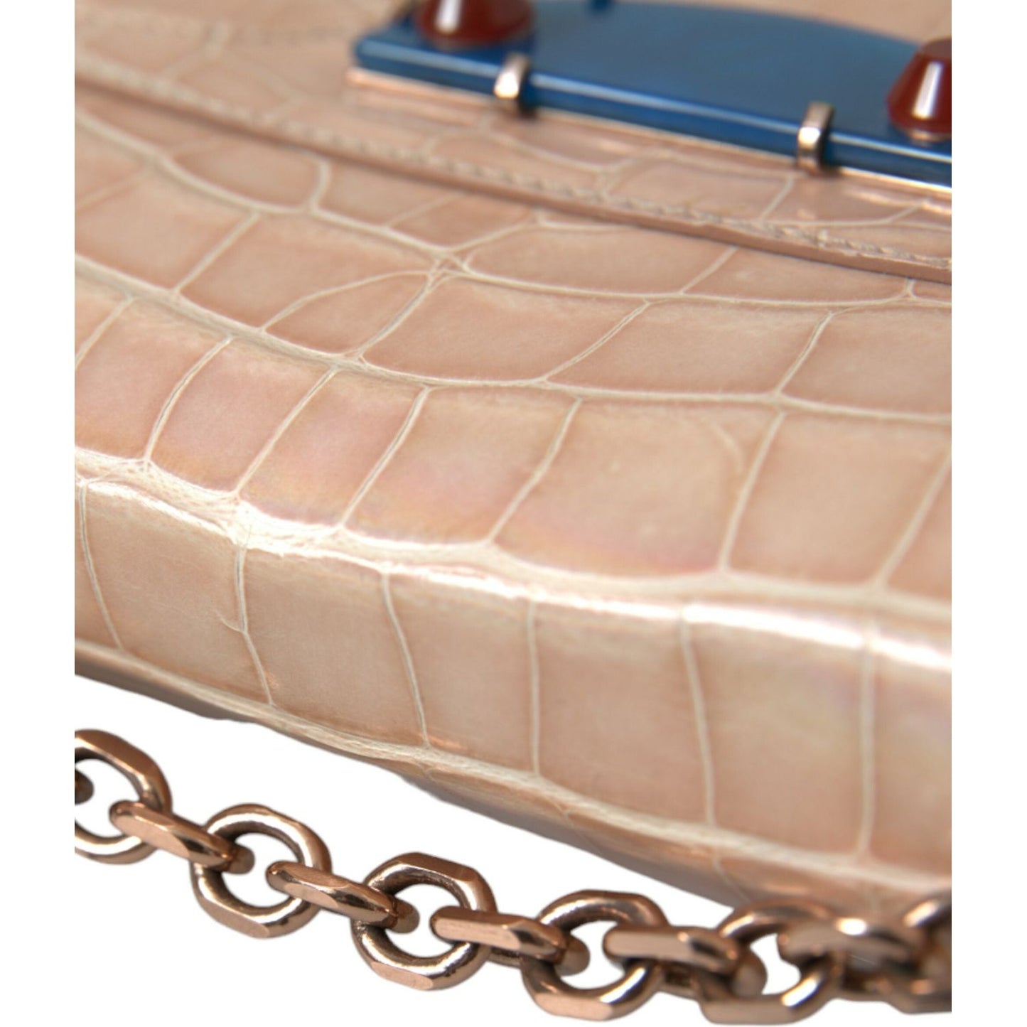 Elegant Mini Chain Beige Clutch for Evening Elegance