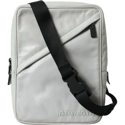 Elegant Black and White Leather Crossbody Bag