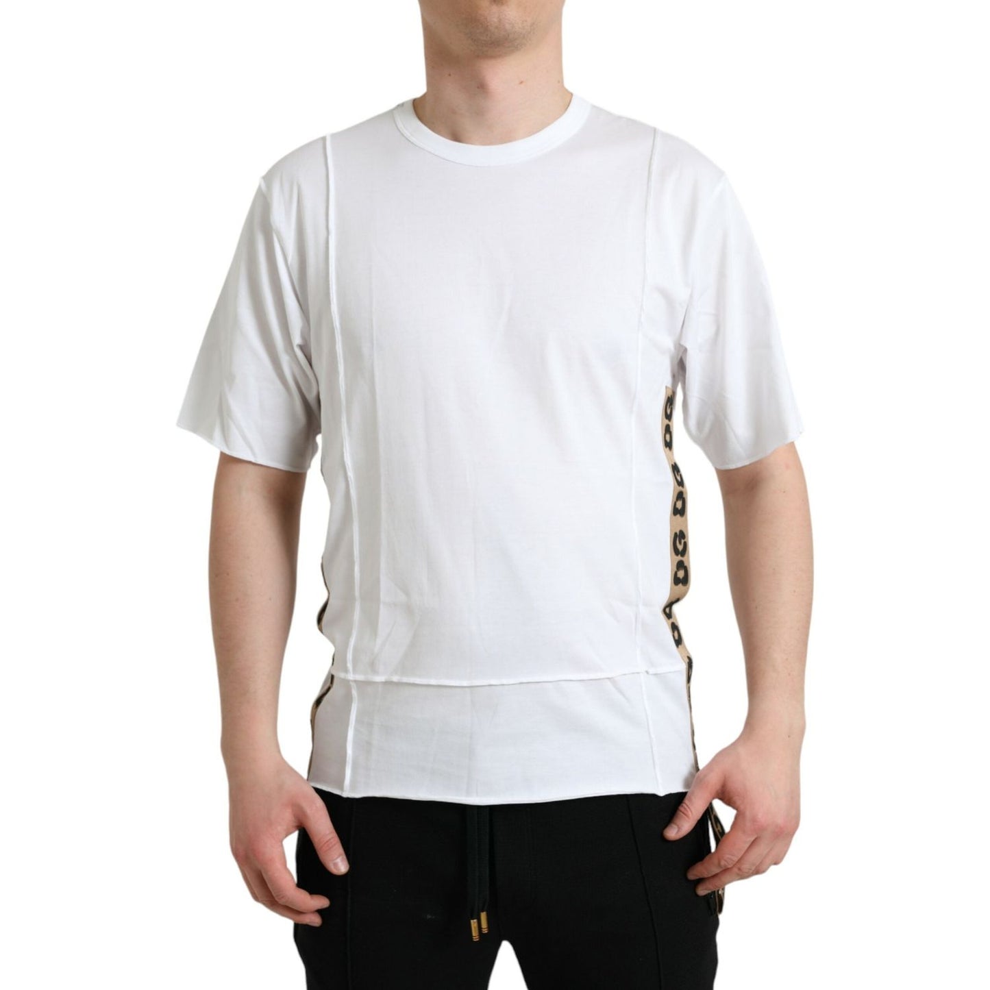 White Logo Crew Neck Short Sleeves T-shirt