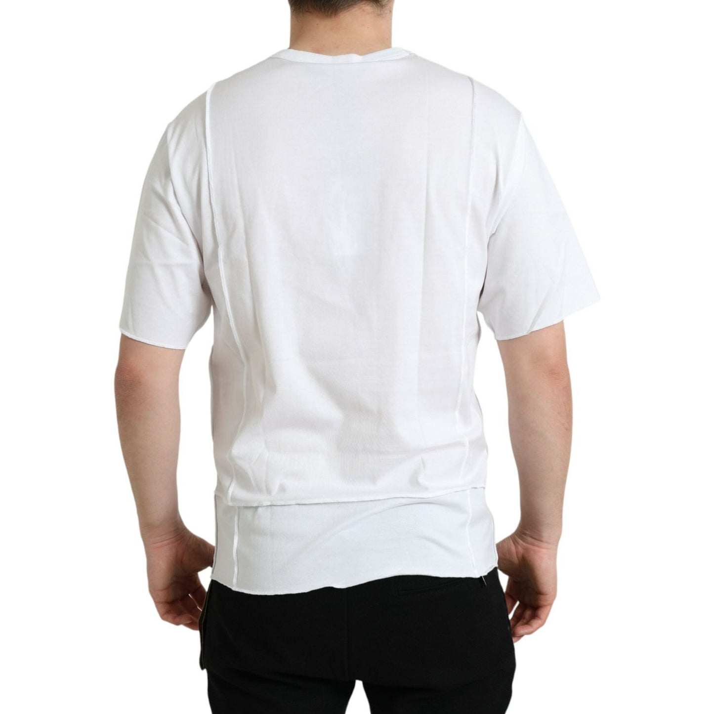 White Logo Crew Neck Short Sleeves T-shirt