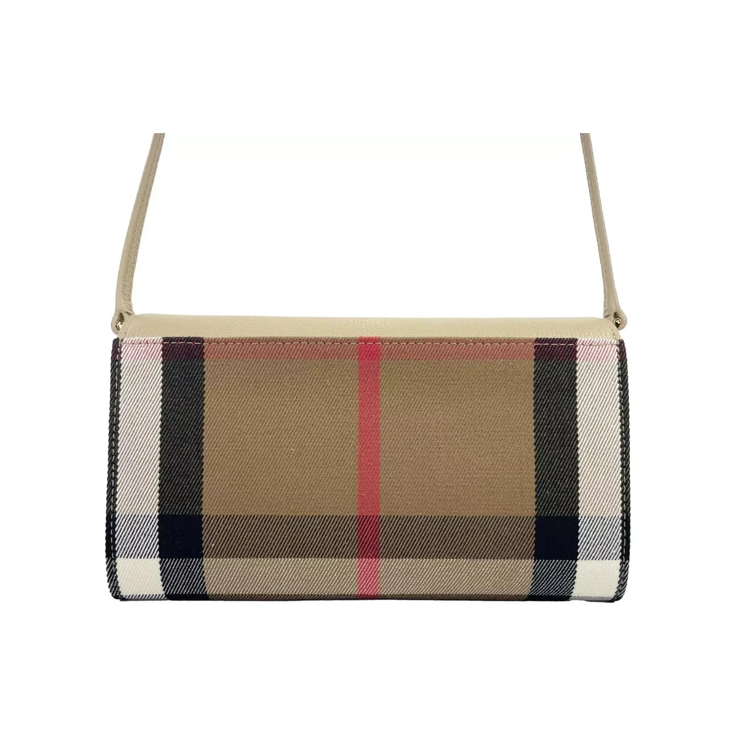 Hannah Small House Check Coca Leather Crossbody Bag