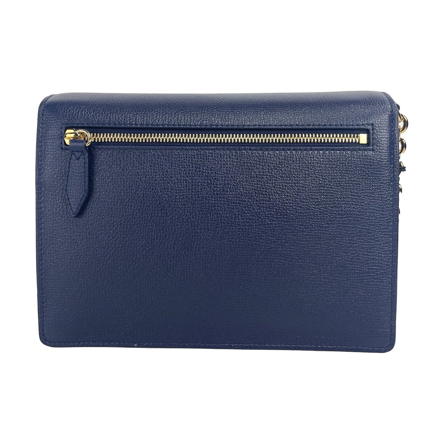 Macken Small Regency Blue House Check Leather Crossbody Bag