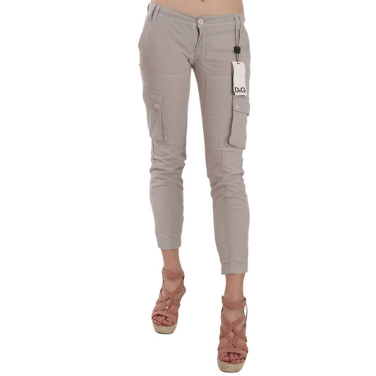 Chic Khaki Cotton Blend Trousers