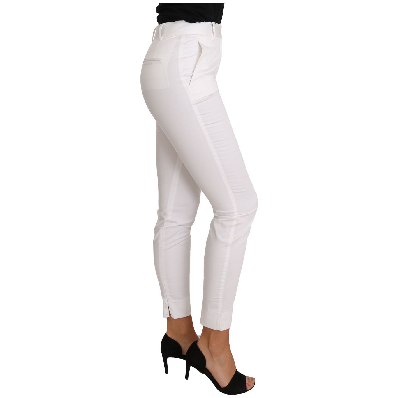 Chic White Slim Dress Pants