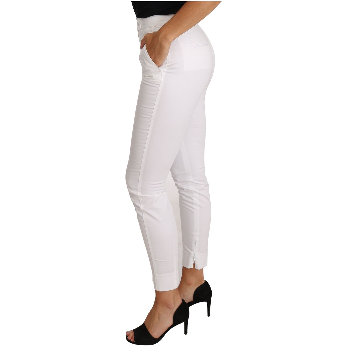 Chic White Slim Dress Pants