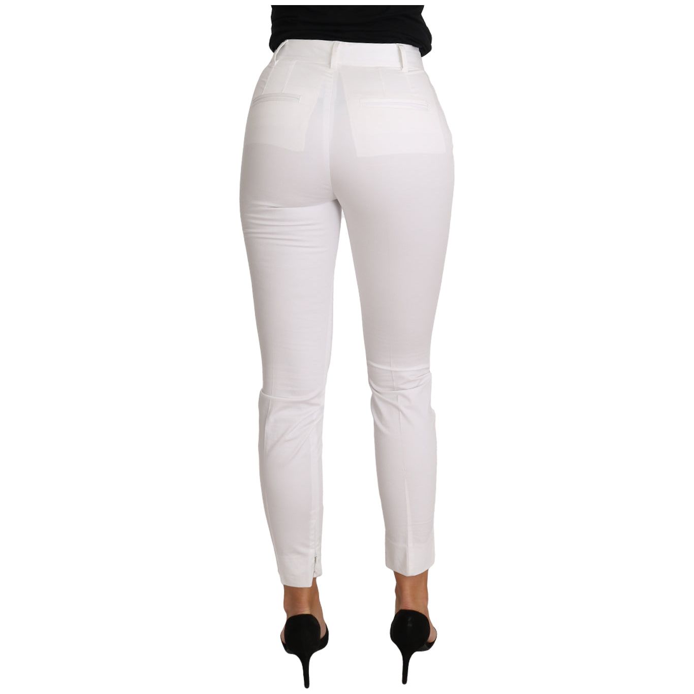 Chic White Slim Dress Pants