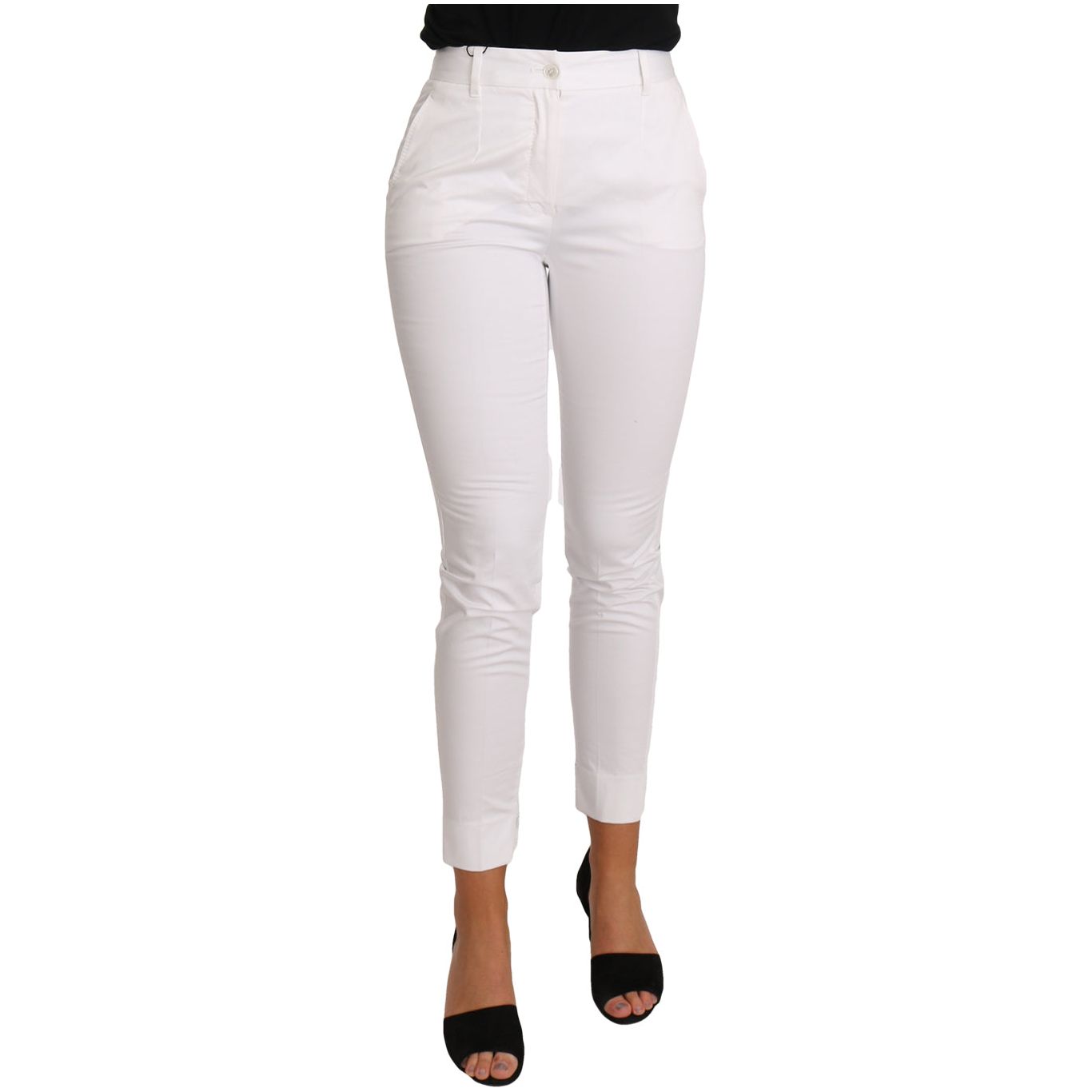 Chic White Slim Dress Pants