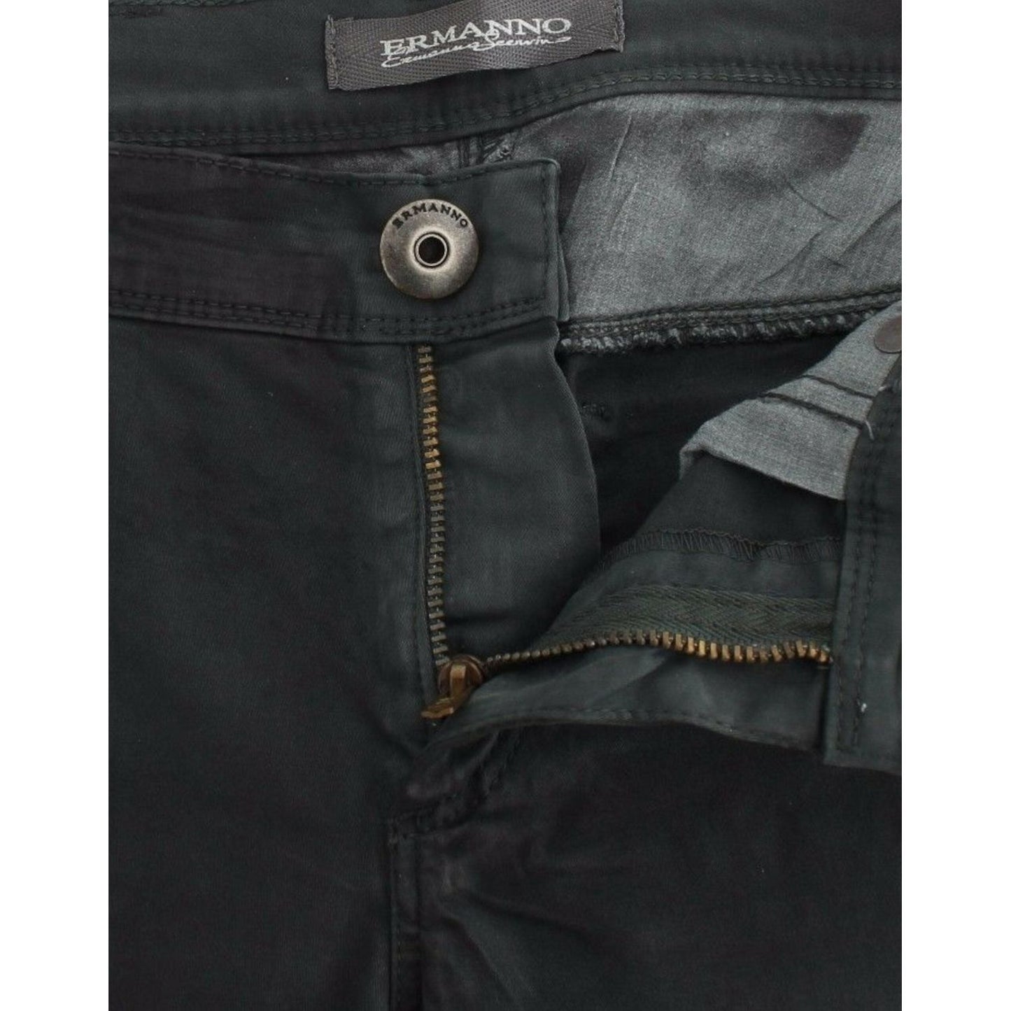 Elegant Dark Green Slim Fit Jeans