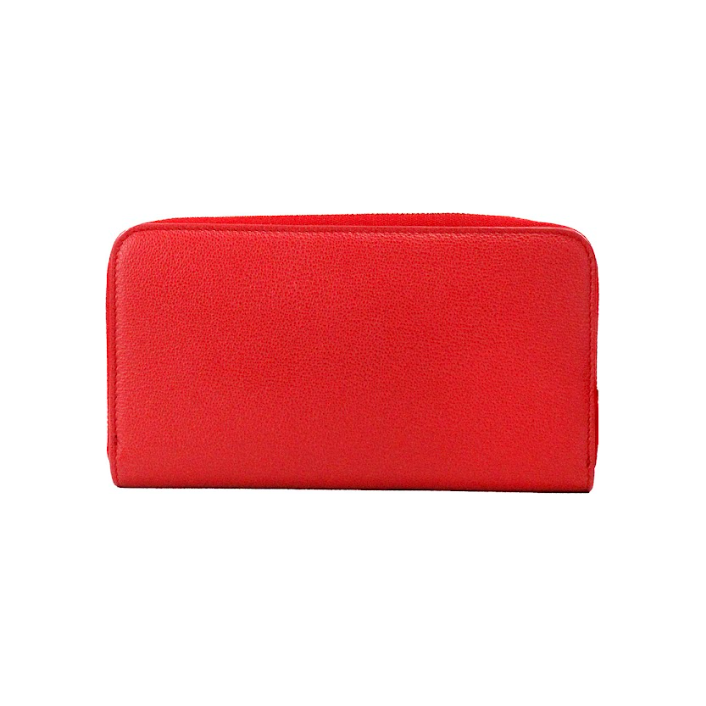 Elmore Red Embossed Logo Leather Continental Clutch Wallet