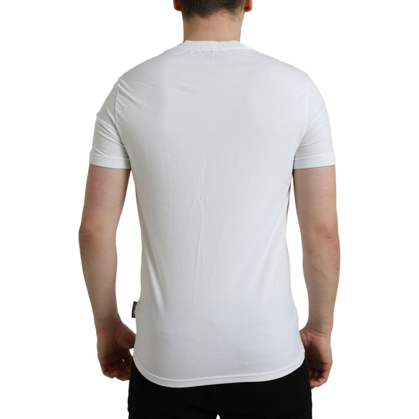 White Cotton V-neck Short Sleeve Underwear T-shirt