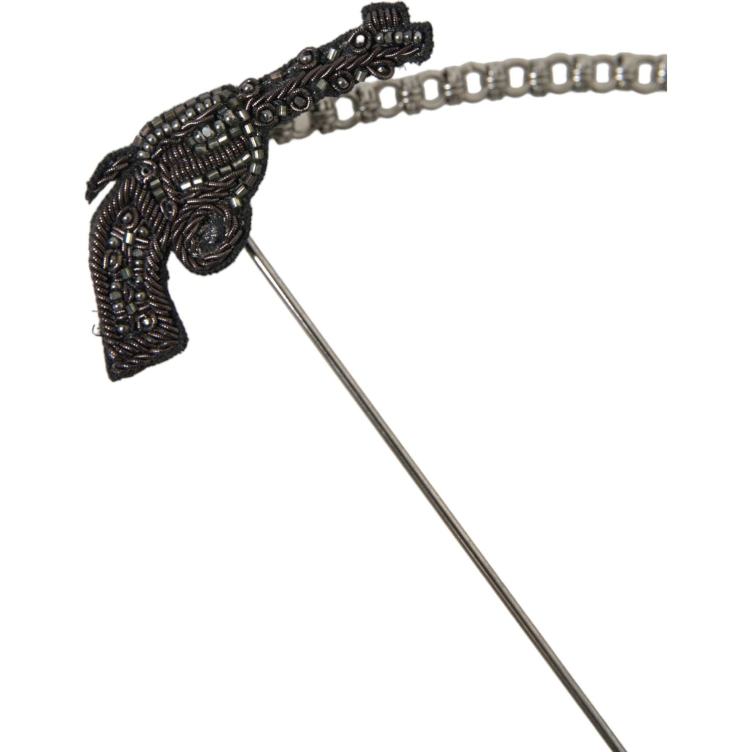 دبوس بروش على شكل مسدس من الحرير والنحاس من دولتشي آند غابانا للرجال