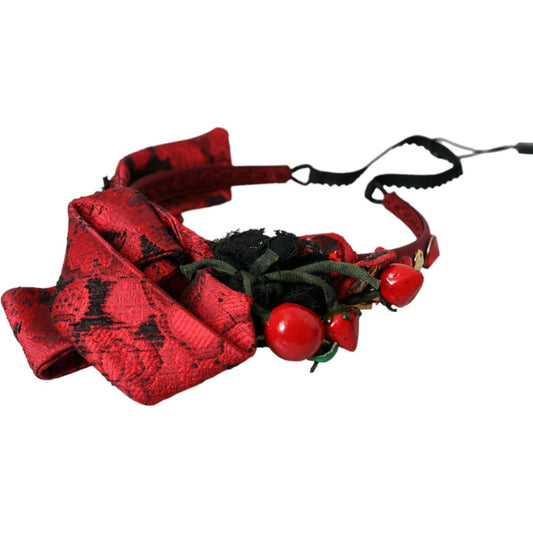 Red Cherry Sicily Embellished Women Hairband Diadem