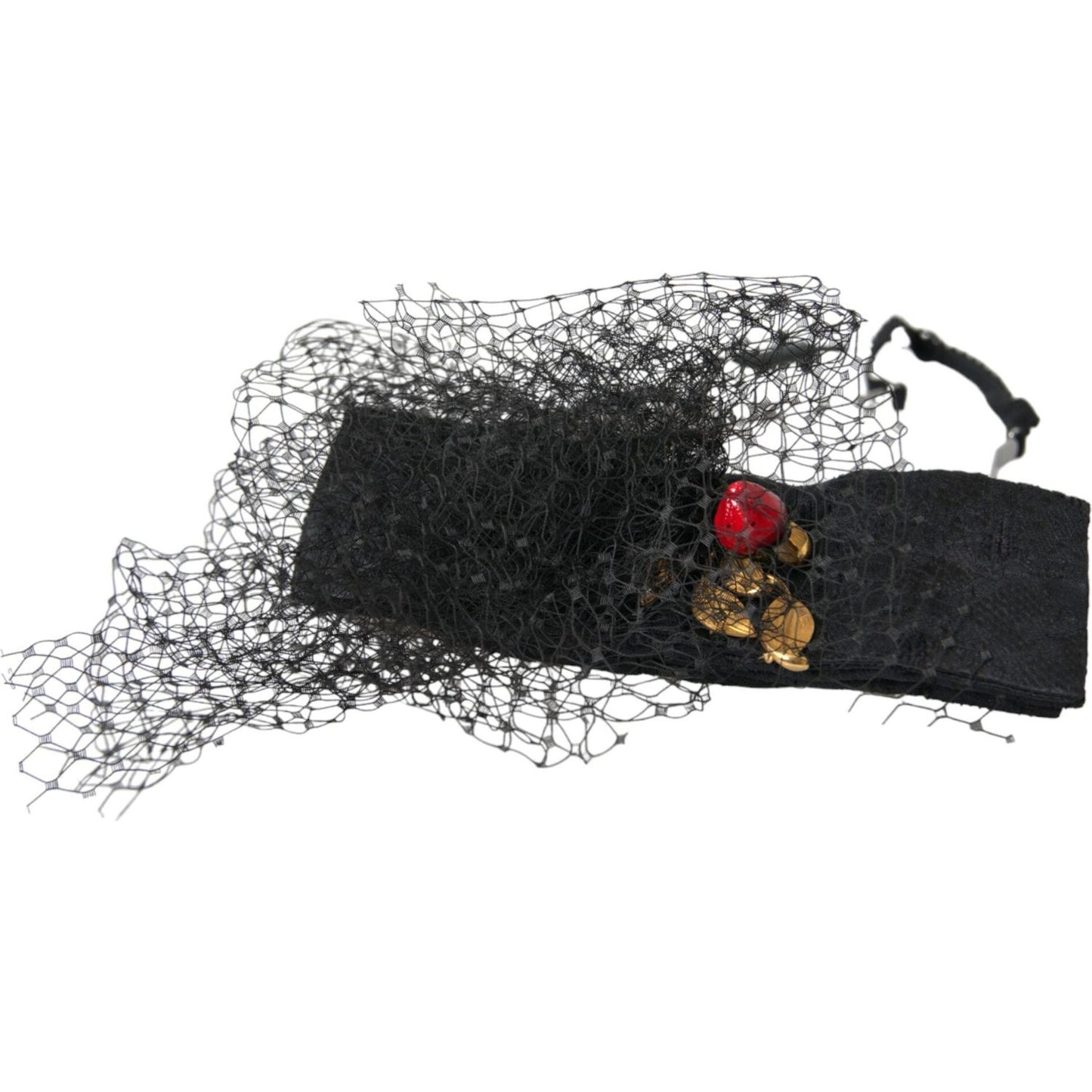 Black Strawberry Sicily Crystal Mesh Net Headband Diadem