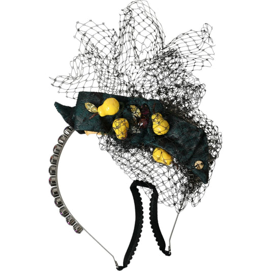 Black Lemons Sicily Purple Crystal Net Headband Diadem