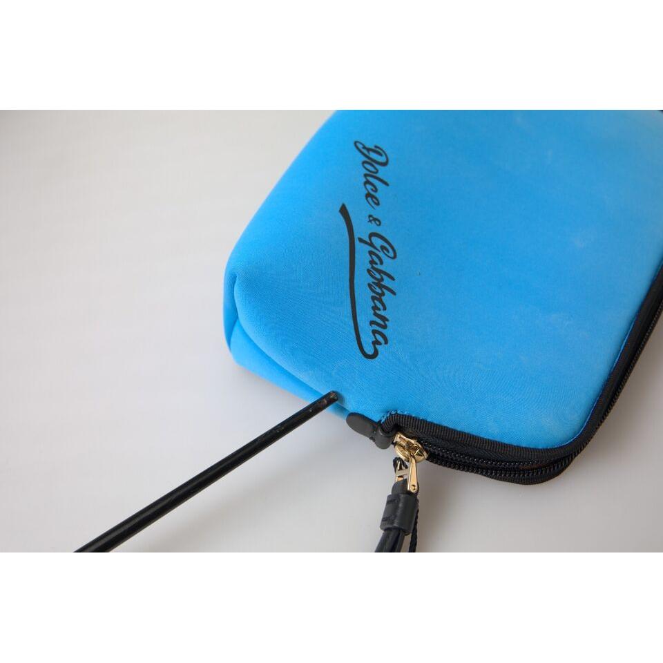 Elegant Blue Hand Pouch with Strap