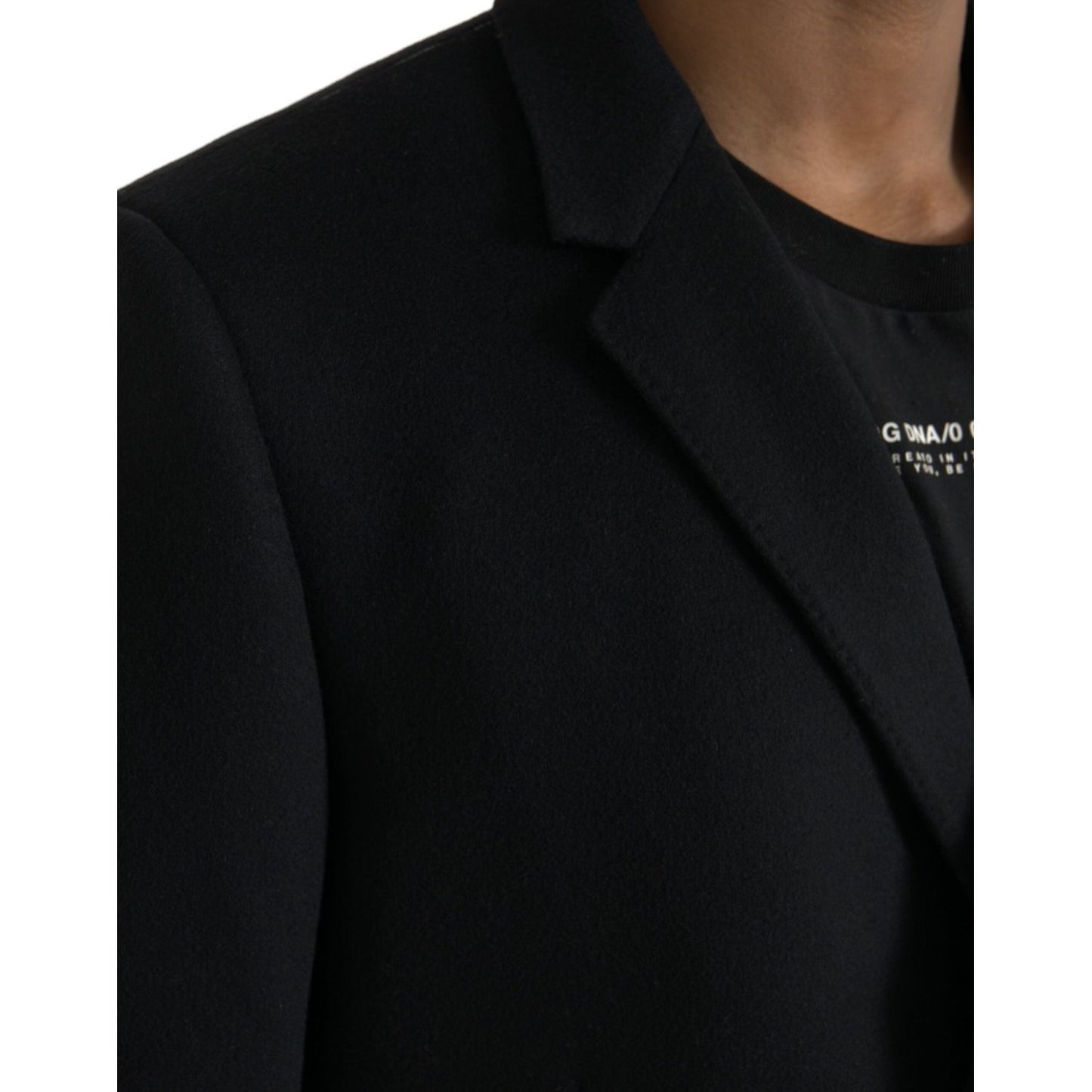 Black Wool Cashmere Trench Coat Jacket