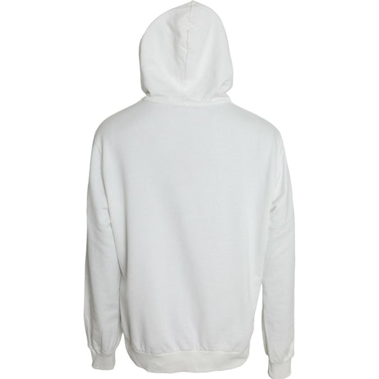 White Cotton Hooded Sweatshirt Pullover Sweater Dolce & Gabbana