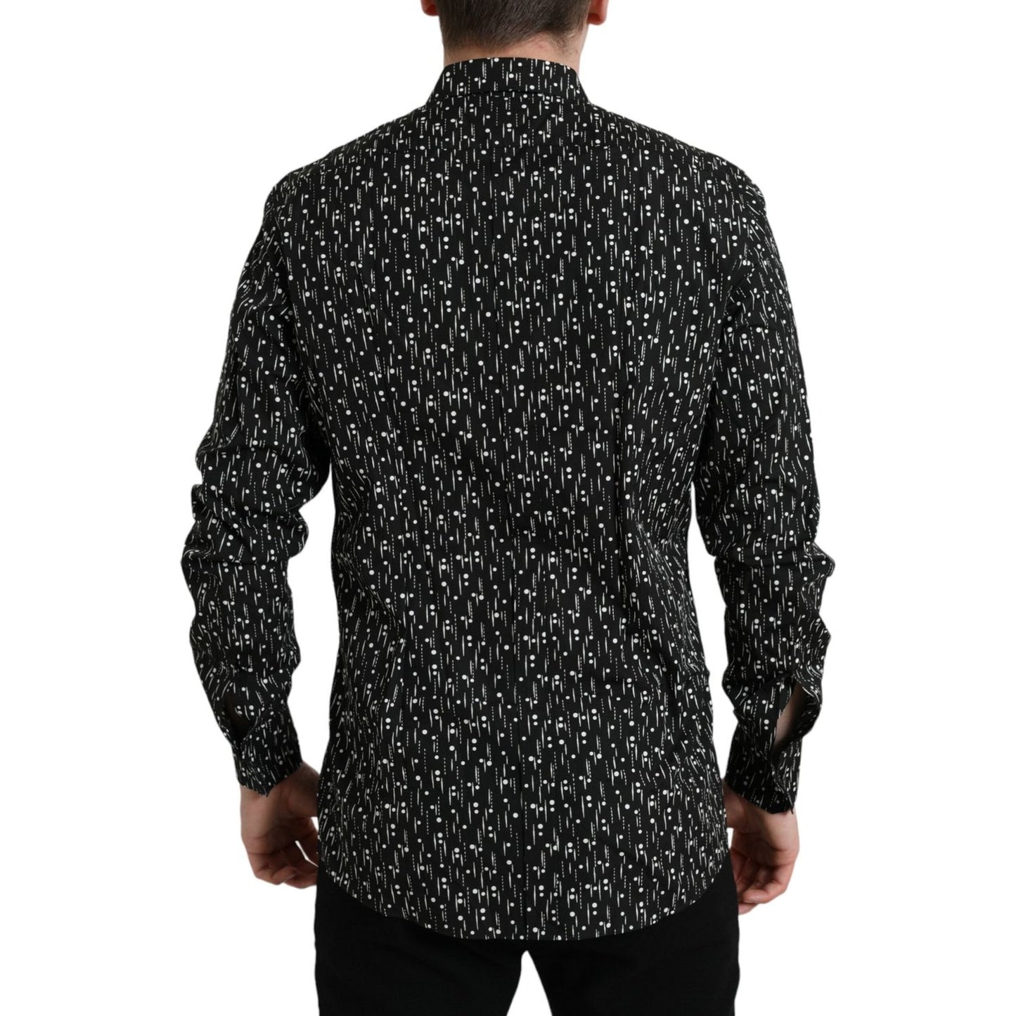 Black Floral Men Formal Dress GOLD Shirt