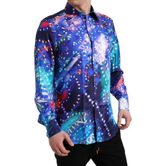 Purple Luminarie Silk Slim MARTINI Shirt Dolce & Gabbana