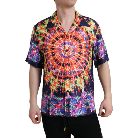 Multicolor Luminarie Silk Casual Shirt Dolce & Gabbana