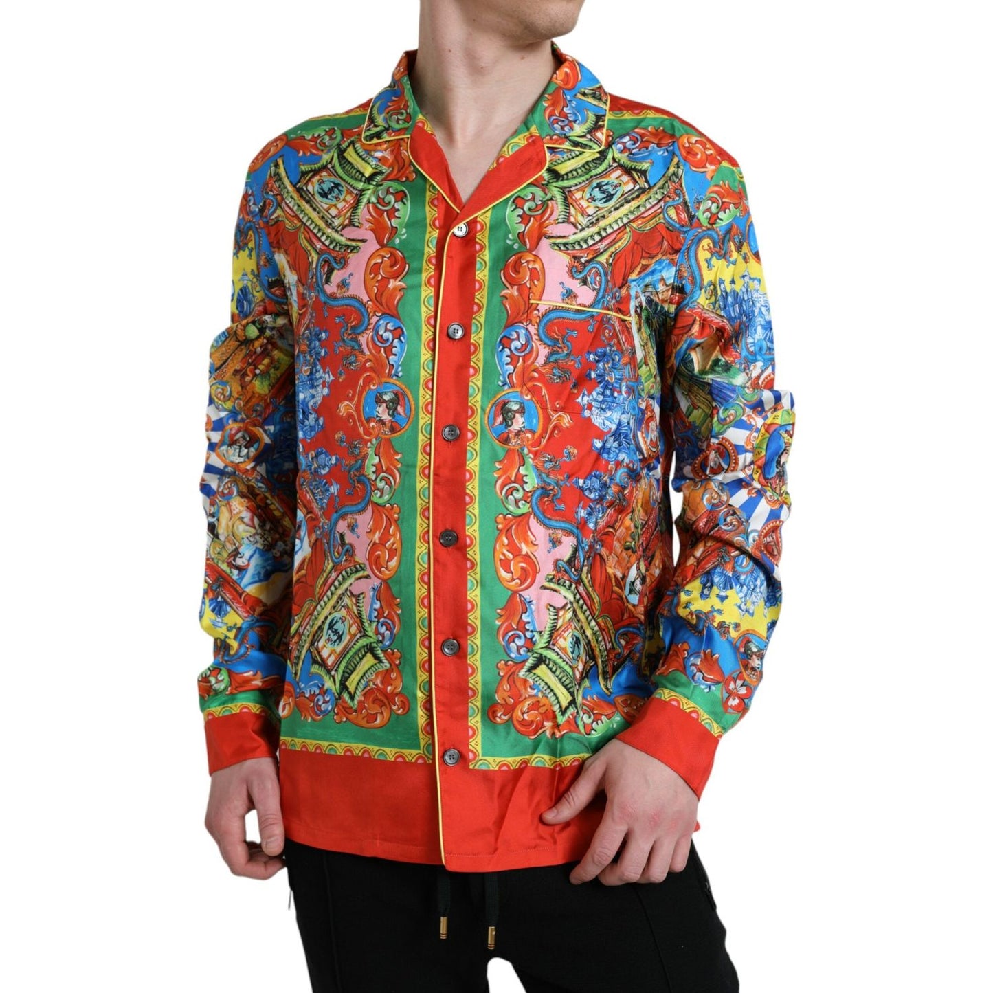 Multicolor Patterned Button Down Casual Shirt