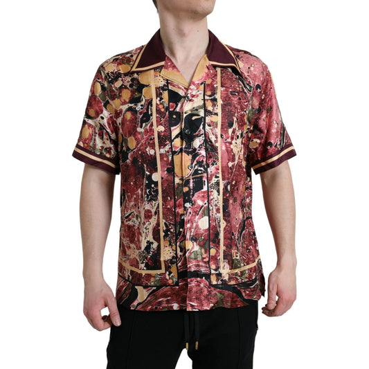 Multicolor Button Down Silk Shirt Dolce & Gabbana