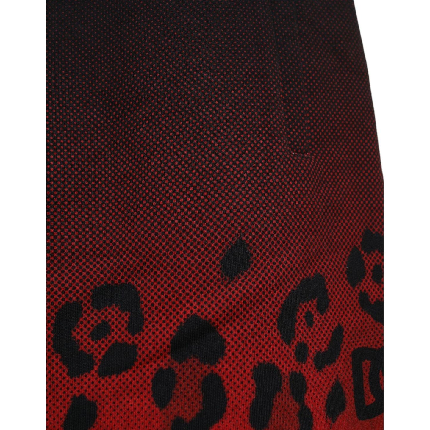 Red Leopard Print Cotton Bermuda Shorts