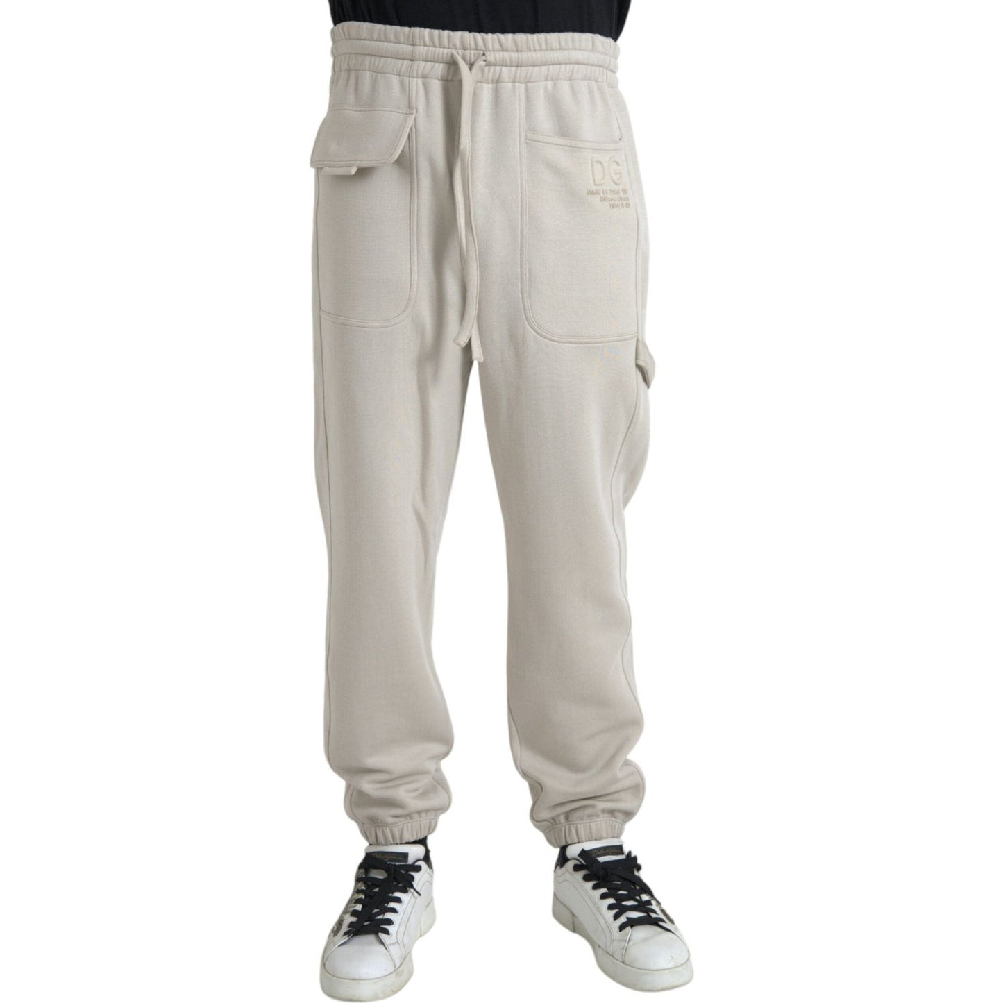 Off White Viscose Cargo Jogger Sweatpants Pants