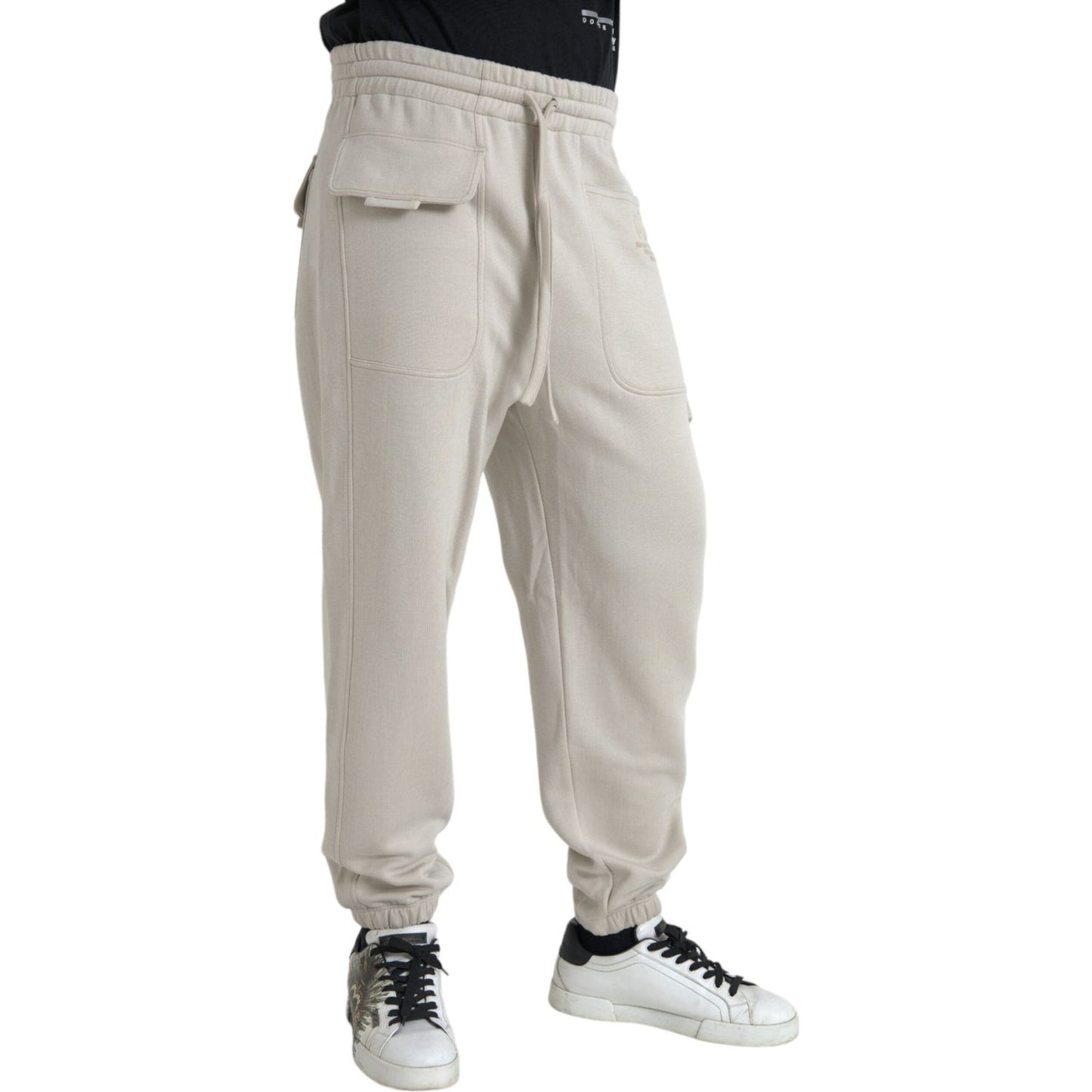 Off White Viscose Cargo Jogger Sweatpants Pants