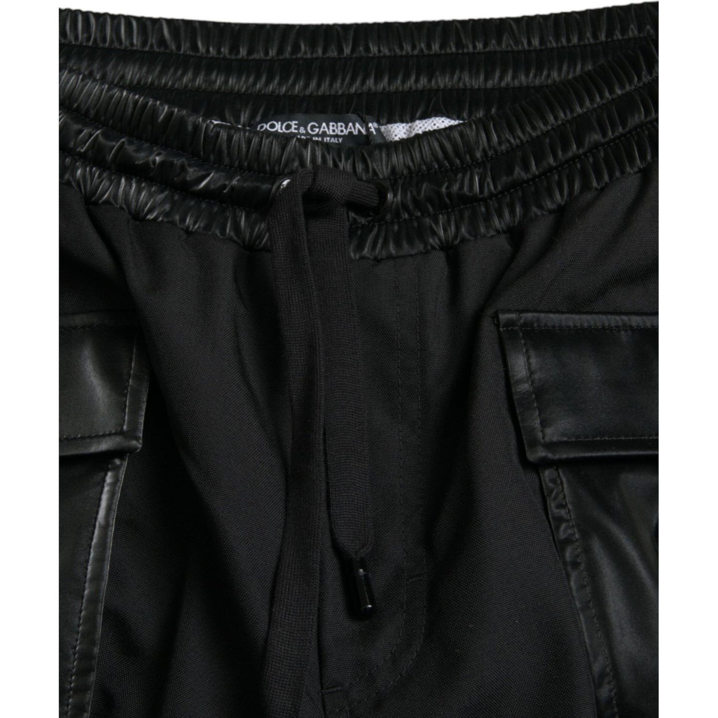 Black Nylon Cargo Jogger Men Sweatpants Pants