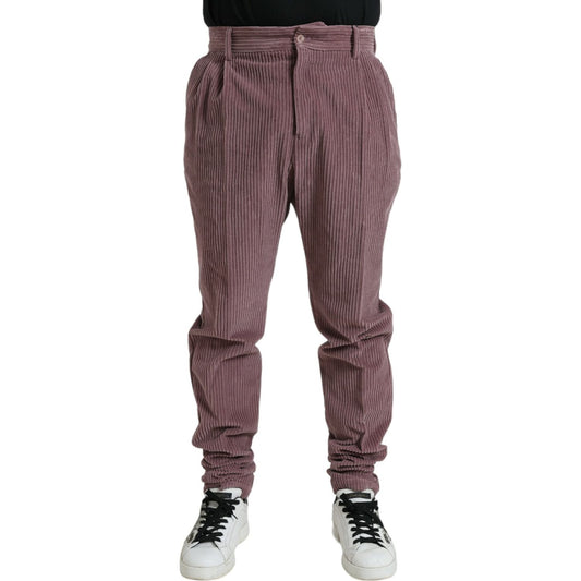 Purple Corduroy Cotton Stretch Skinny Pants Dolce & Gabbana