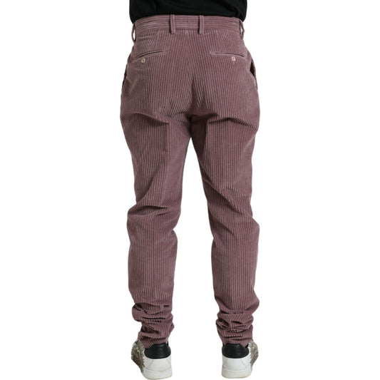 Purple Corduroy Cotton Stretch Skinny Pants Dolce & Gabbana