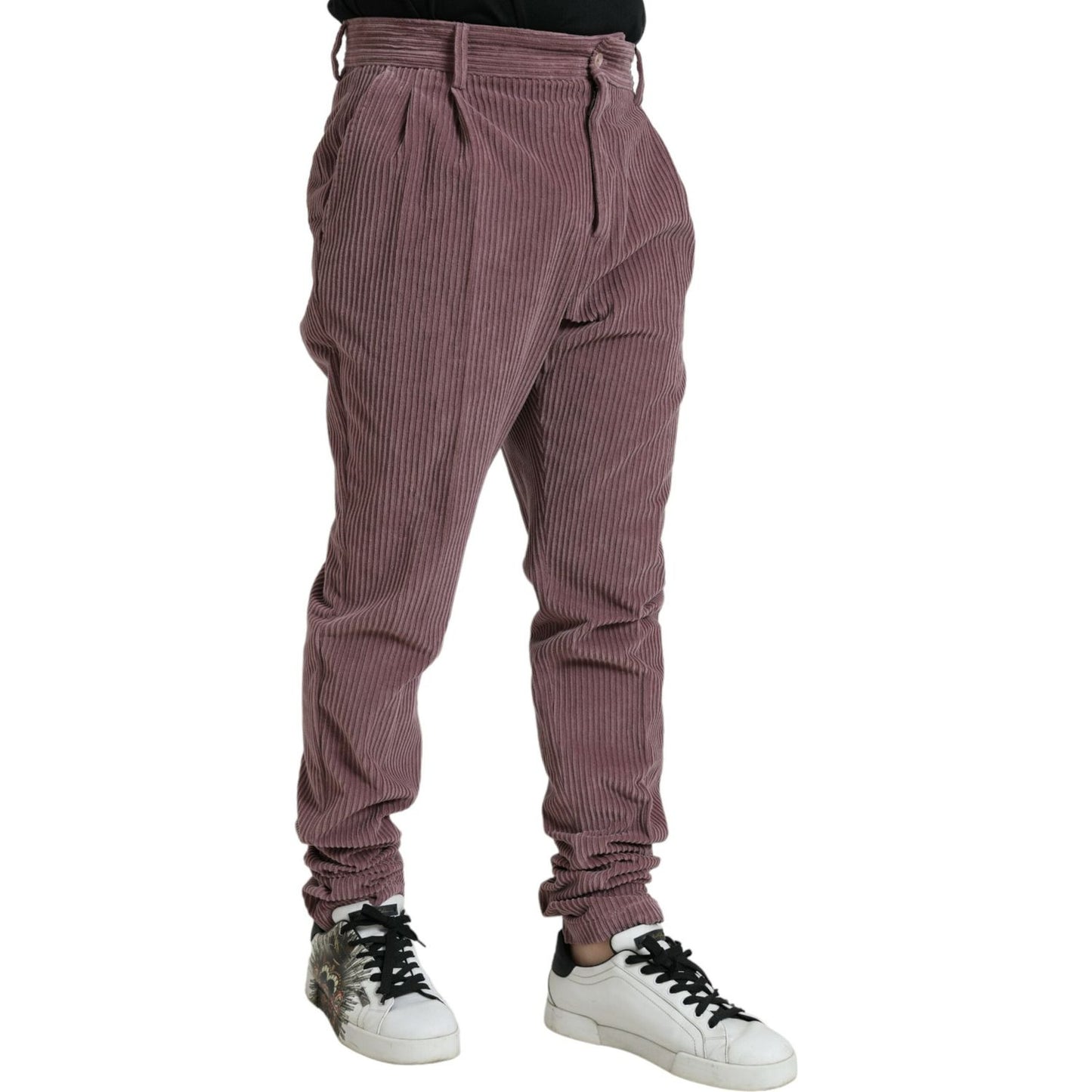 Purple Corduroy Cotton Stretch Skinny Pants