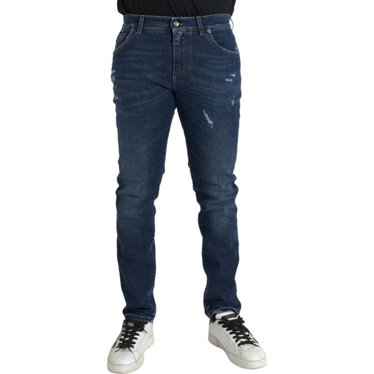 Blue Slim Fit Cotton Skinny Men Denim Jeans